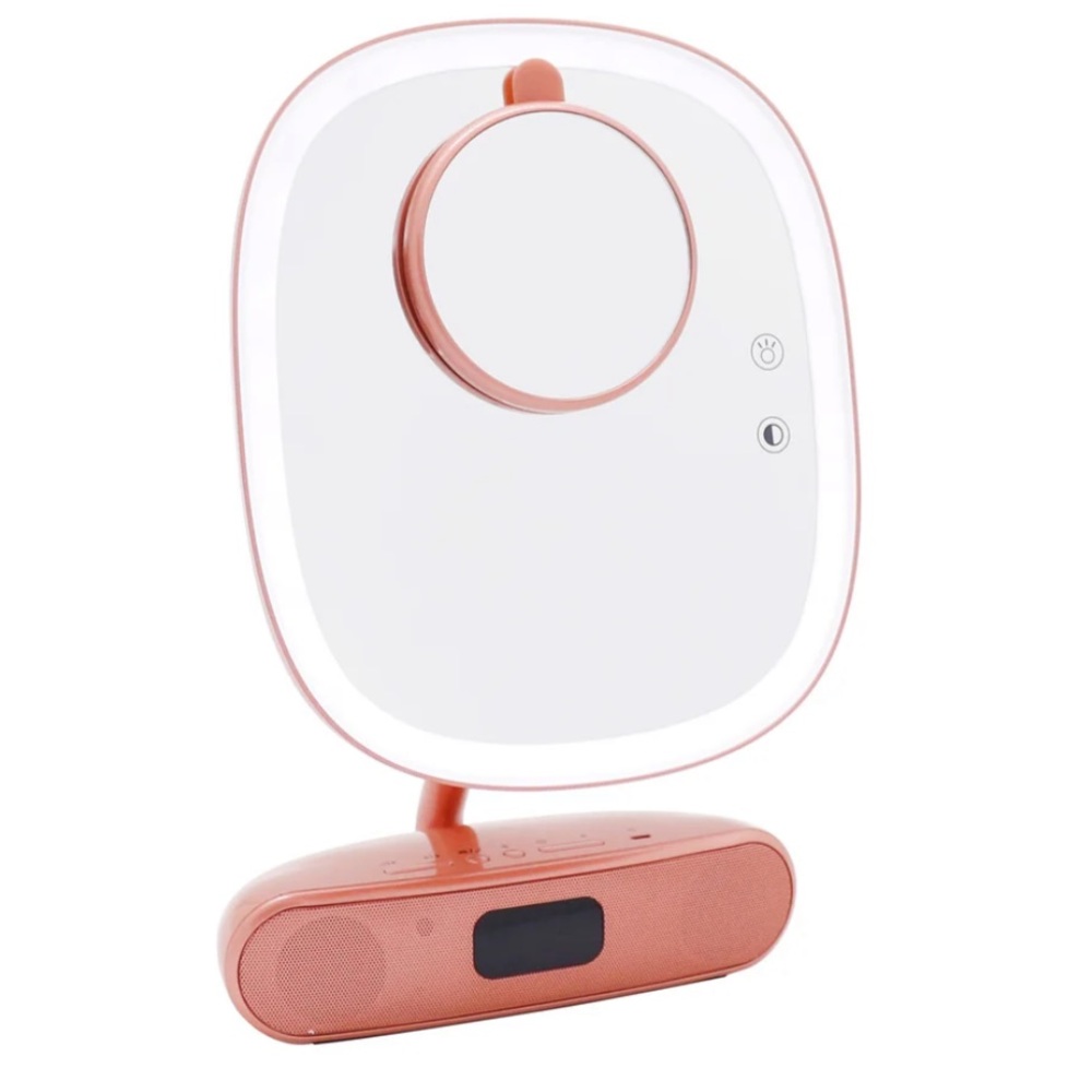 Impressions Melody Duotone Makeup Mirror with Bluetooth Speakers- Rose Gold
